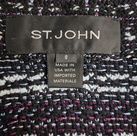 ST. JOHN Boucle Tweed Jacket - Size 8 - Picture 13 of 16